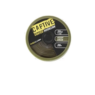 Afbeelding van Avid Carp Captive Coated Hooklink 20m Maat : Brown 35lb 15.9 kilo