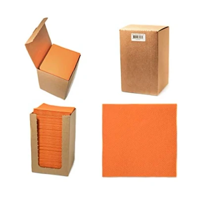 Afbeelding van Alvotex CHIC Airlaid 100 Coctailservetten, 1/4 vouwen op stof, hoogwaardige wegwerpservetten, oranje, 20 x cm