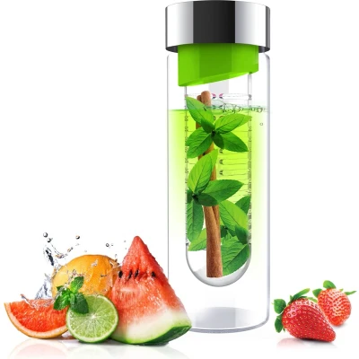 Afbeelding van Waterfles Asobu Flavour It Green Silver 480 ml