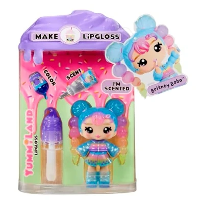 Afbeelding van Yummiland Lip Gloss Doll Britney Boba Inclusief DIY Kit, Geschikt Voor Kinderen Vanaf 4 Jaar