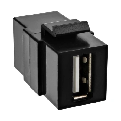 Afbeelding van InLine USB 2.0 Keystone snap in insert, A aansluiting/bus, zwarte behuizing (0.03 m, 2.0), kabel