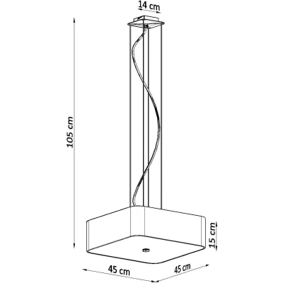 Afbeelding van Sollux Lighting LOKKO SL.0774 Vierkante Hanglamp Zwart 5x E27