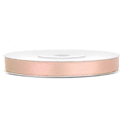 Afbeelding van Satijnlint Polyester Strik En Geschenkverpakking 6/12/25/38/50/100mm x 25m (Maat 6mm Kleur Lichtperzik)