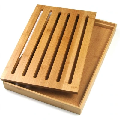 Afbeelding van Kinghoff 1217 brood snijplank bamboe kruimelbak 37x23,5x3cm