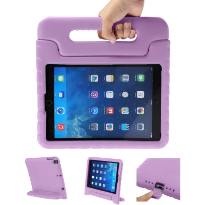 Afbeelding van Apple iPad 6e generatie (2018) Hoes: iMoshion Kidsproof Backcover met handvat Shockproof/Valbescherming Softcase,Backcover Lila Siliconen En