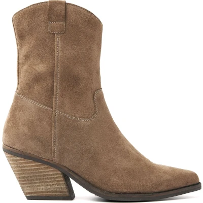 Afbeelding van Lazamani Cowboy/Bikerlaarsjes, Dames, Maat: 40, Taupe Leer