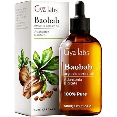 Afbeelding van Gya Labs biologische baobabolie voor de huid natuurlijke en pure haargroei koudgeperste gezicht, troostend voedend (50ml)