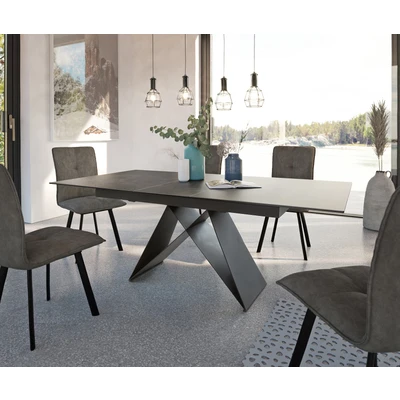 Afbeelding van Eettafel Davion Grijs keramiek 160/200x90x76cm uitschuifbaar