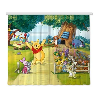 Afbeelding van AG Design,Gordijn/gordijn FCS XL 4309 kinderkamer Disney Winnie The Poeh,180 x 160 cm,Meerkleuren