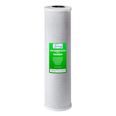 Afbeelding van iSpring FC25B Hoge Capaciteit Grote Blauw Hele Huis Water Filter CTO Koolstofblok 1 Pack Grijs