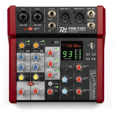 Afbeelding van Power Dynamics PDM Y401 mixer 4 kanaals mengpaneel met Bluetooth