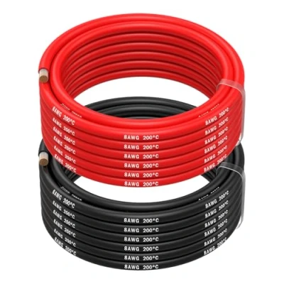 Afbeelding van MMOBIEL 8 AWG Siliconen Elektrische Draad Gauge (8,37mm²) Vertinde Koperkabel 2 Aparte Draden Rood &amp; Zwart Elk 5 m voor Koelkasten, Airconditioners, Autobatterijen, Lasbatterijen