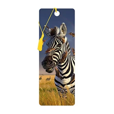 Afbeelding van 3D LiveLife bladwijzer Gevangene van Deluxebase. Een zebra met lenticulaire illustraties onder licentie de beroemde kunstenaar Jerry LoFaro