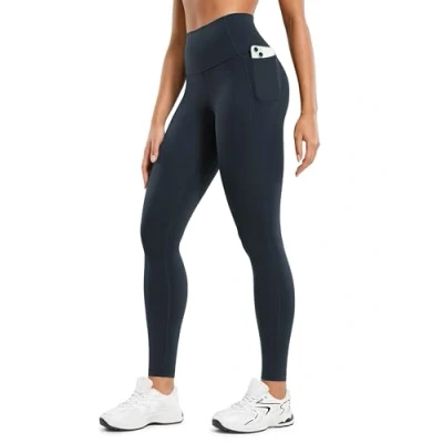 Afbeelding van CRZ Yoga Dames Butterluxe Workout Leggings 28 Inches Hoge Taille Gym Broek met Zakken Hardlopen Buttery Soft echte marine XS