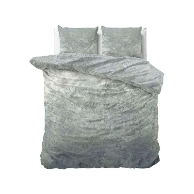 Afbeelding van Dekbedovertrek Despina Blue 2 persoons (200x200/220 cm) Katoen satijn WitBlauw Manilla Satin Ga naar Dekbed Discounter.nl &amp;