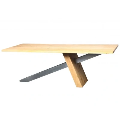 Afbeelding van Vergadertafel Jakarta breed 260CM diep 100CM bladkleur Geolied Eiken framekleur Zwart (RAL9005)