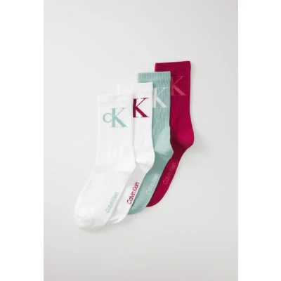 Afbeelding van Calvin Klein Underwear Women Monogram ECOM 4 PACK Sokken, Dames, Maat: 35 38, Berry red/jade green