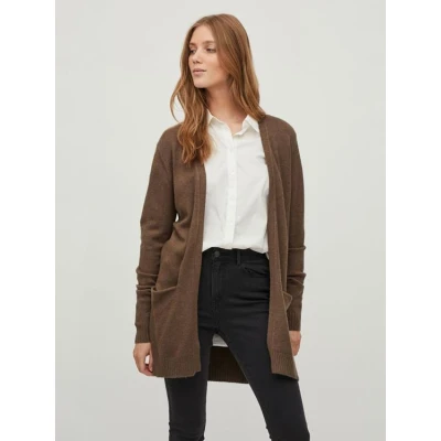 Afbeelding van Vila Viril Basic Gebreid Vest 14044041 Crocodile Bruin