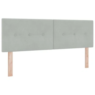 Afbeelding van vidaXL Hoofdbord Set van 2 Lichtgrijs Stof 80 x 40 7 cm