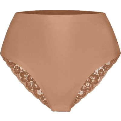 Afbeelding van ten Cate Secrets HIGH Waist Brazilian MET KANT Slip, Dames, Maat: 38, Hazelnut