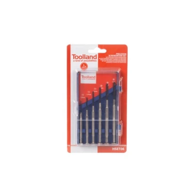 Afbeelding van Precisie schroevendraaierset Toolland 6 delig (Plat, Kruiskop)