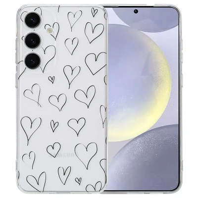 Afbeelding van Samsung Galaxy S25 Plus Hoesje Siliconen en TPU (zacht) imoshion Softcase/Backcover Hearts Telefoonhoesje