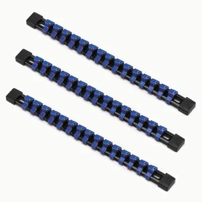 Afbeelding van ACEBON 3 delige opsteekrailset voor dopsleutelinzetstukken met 45 clips inzetstukken 10 mm (3/8 inch), steeksleutelorganizer