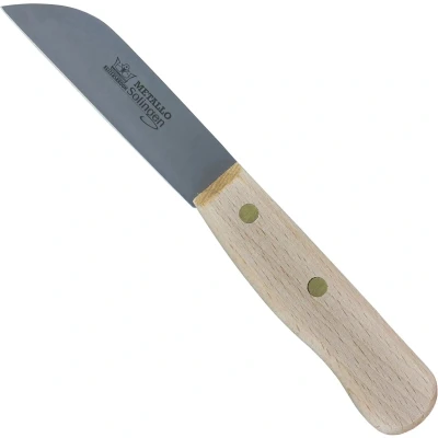 Afbeelding van Metallo Professioneel Keukenmes C60 Staal Ergonomisch Houten Handvat 90 mm Lemmet