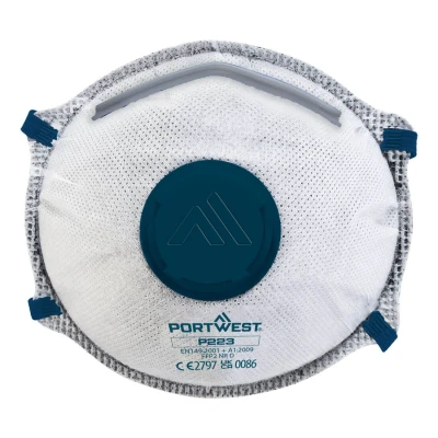 Afbeelding van FFP2 Koolstof Gevouwen Dolomite Masker maat , White