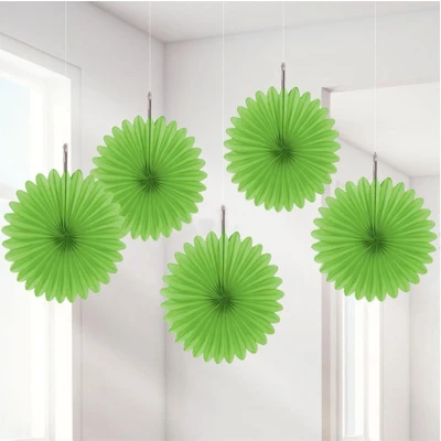 Afbeelding van Mini waaiers limegroen 5 stuks