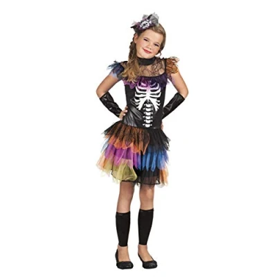 Afbeelding van Boland Kostuum Skeleton princess (7 9 jr) Kinderen Skelet Halloween verkleedkleding