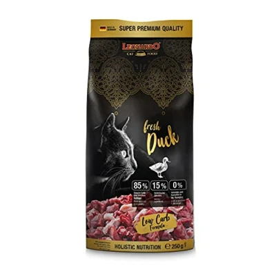 Afbeelding van Leonardo Fresh Duck Kattenvoer, droogvoer voor katten met 85% vers vlees, volledig voer volwassen van alle rassen vanaf 1 jaar, 250 g