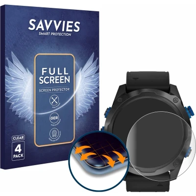 Afbeelding van Savvies Screenprotector voor Garmin Descent Mk2i Folie Beschermfolie transparant volledig dekking (4 Stuks)