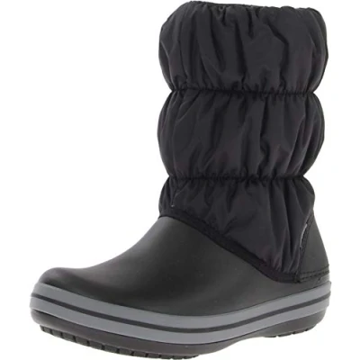 Afbeelding van Crocs Dames Winter Puff Boot WOM Sneeuwlaarzen, Zwart Black Charcoal 070, 37/38 EU