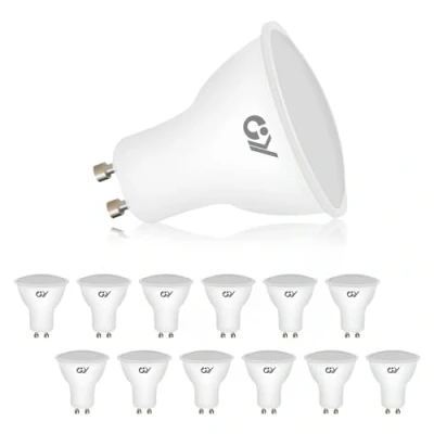 Afbeelding van GY 12 pack GU10 LED lamp, 6W (gelijk aan 60W gloeilamp) 440 lumen, 3000 Kelvin warm wit, 120 stralingshoek reflectorlamp, Zacht en gelijkmatig licht, Niet dimbaar