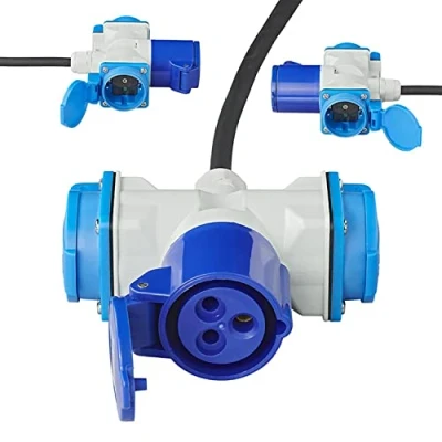Afbeelding van Pro Plus Verloopkabel 3 Weg 150 cm x 2.5 mm2 van Schuko Stekker naar CEE Contrastekkers en 2 WCD