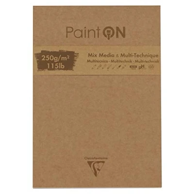 Afbeelding van Mixed Media Blok Licht Ruw Karton Wit, Gekorreld, Grijs, Naturel, Zwart 17,6x25cm 250 grams ClaireFontaine 5x10 vellen