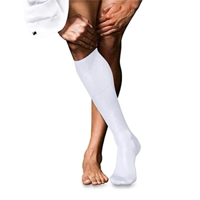 Afbeelding van FALKE Heren Kniekousen No. 9 M KH Katoen Lang eenkleurig 1 Paar, Wit (White 2000), 43 44