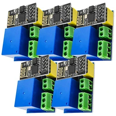 Afbeelding van AZDelivery 5 x ESP8266 01S Wlan WiFi Module 5V met Relais Adapter (opvolger van ESP01) compatibel Arduino Inclusief E Book!