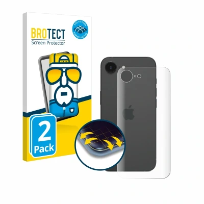 Afbeelding van BROTECT Screenprotector voor Apple iPhone 16e (Achterkant) Folie Beschermfolie transparant volledig dekking (2 Stuks)