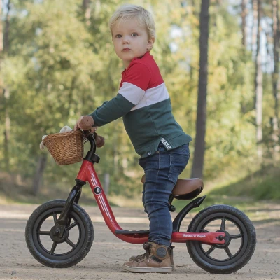 Afbeelding van Bandits &amp; Angels loopfiets Starter rood limited met mandje 2 jaar jongens en meisjes metaal