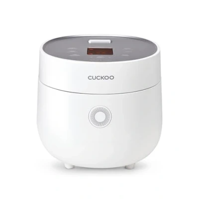 Afbeelding van CUCKOO Micom Kleine rijstkoker, 10 menuopties: wit, haver, koffie, quinoa en meer, intelligente wazige logica, 3 kopjes/0,75 liter, ongekookt, 6 (gekookt), CR 0375F, wit