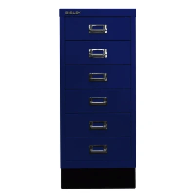 Afbeelding van BISLEY MultiDrawer, 29 delige serie met sokkel, DIN A4, 6 laden, metaal, 639 Oxfordblauw, 38 x 27,9 67 cm