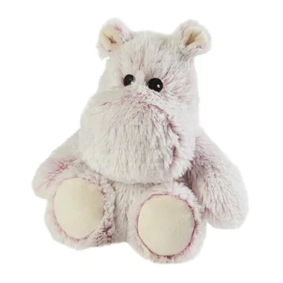 Afbeelding van Warmies Marshmallow Hippo knuffel, volledig verwarmbare verzwaarde teddybeer met Franse lavendelgeur voor angst en stressverlichting, Tarwezak Magnetronknuffel Junior Maat