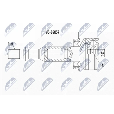 Afbeelding van Homokineet reparatie set, aandrijfas NTY NPW VV 100
