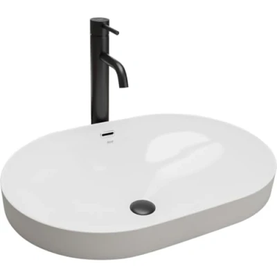 Afbeelding van REA Arleta Opzetwastafel Waskom 59 x 40.5 17 cm Glans Wit
