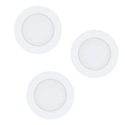 Afbeelding van EGLO Fueva 1 led inbouwspots, diameter 12 cm, set van gegoten metaal en kunststof, 3 inbouwspots in wit, vlak, warmwit