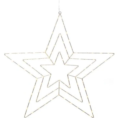 Afbeelding van KONSTSMIDE Ledster Kerstster, kerstversiering Micro led zilverster, zilver (1 stuk)