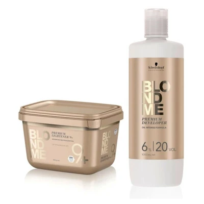 Afbeelding van Schwarzkopf Blond Me Premium Lightener 450gr + Developer 6% 1000ml bundel/set/pakket