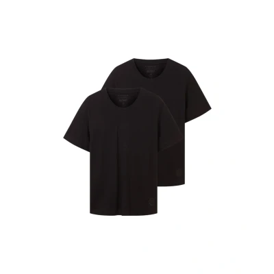Afbeelding van TOM Tailor MIT V Ausschnitt IM Doppelpack Tshirt basic, Heren, Maat: Small, Black